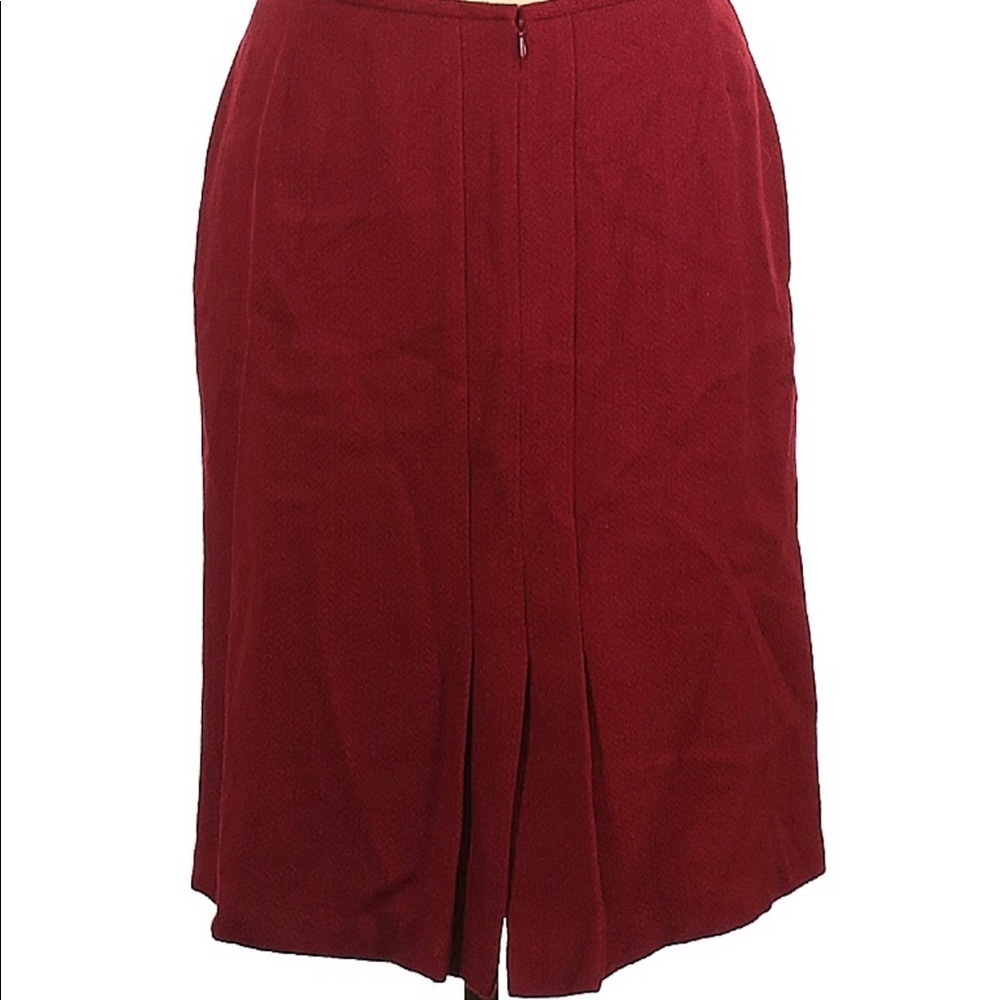 TAHARI ARTHUR S LEVINE Wool Blend 2PC RED Skirt & BLAZER SUIT SIZE 10 - Picture 6 of 8
